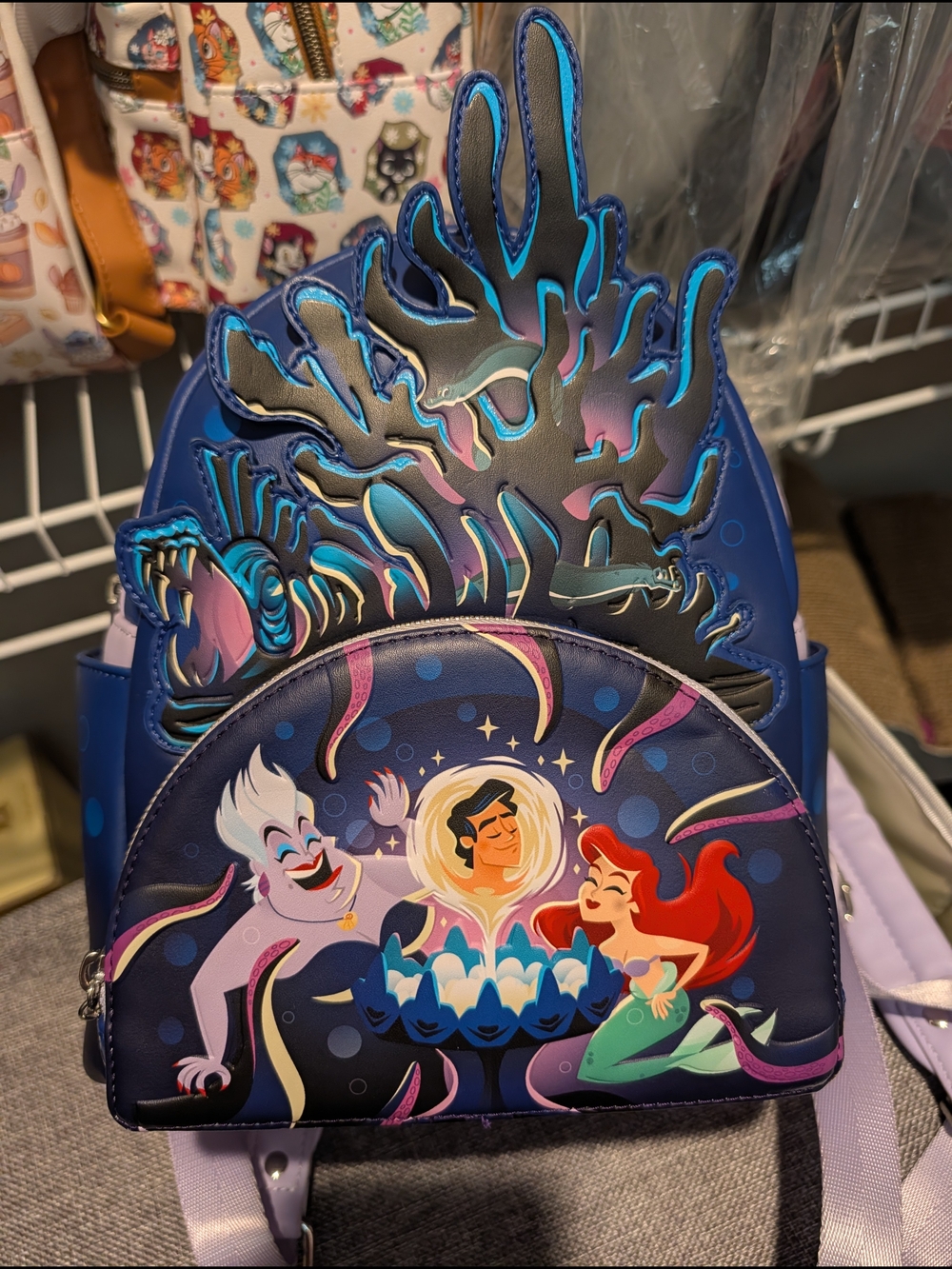 Disney The Little Mermaid Mini Backpack in Navy, Purple & Teal